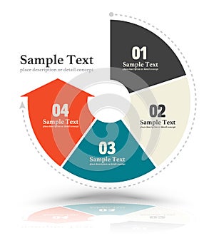 Continual circle arrow multicolor graph