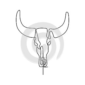 Continues line drawing of cow head