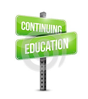 Continuing education street sign illustration