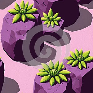 A continuous belt of tropical Cactis. Wallpaper pattern painted in Desert  Generative AI photo