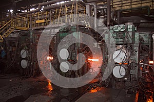 Continuous casting machine at the metallurgical plant