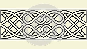 Continuous Celtic Knot Pattern Border for Decorative Trim, vector design Generative AI