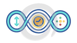 Continuous Cycle Infinity Loop Vector, Endless Process Graphic Design, vector design Generative AI