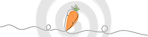 Continuous editable drawing of carrot icon. The carrot symbol in one line style.