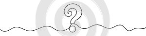 Continuous editable drawing of question mark. Question mark in one line style.