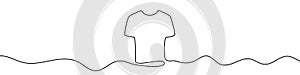 Continuous editable drawing of shirt. One line drawing shirt icon