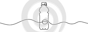 Continuous editable line drawing of bottle. Bottle icon in one line.