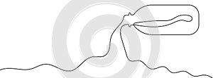Continuous editable line drawing of bottle. Bottle icon in one line.