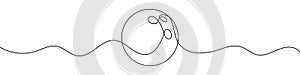 Continuous editable line drawing of bowling ball. Bowling ball icon in one line.