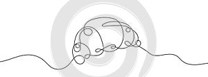 Continuous editable line drawing of croissant. Single line croissant icon.