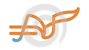 Continuous Flow Shape: Elegant Abstract Motion Element, vector design Generative AI