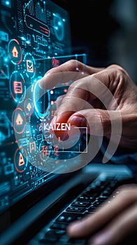 Continuous Improvement and Efficiency Enhancement with KAIZEN Philosophy Displayed on Interactive Digital Interface