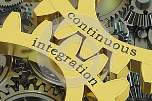 Continuous integration concept on the gearwheels, 3D rendering