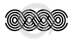 Continuous Interlocking Ring Pattern, Abstract Ornament, vector design Generative AI