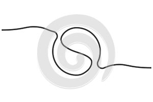 Continuous Line Baseball Softball. Sporty artwork, isolated on white background