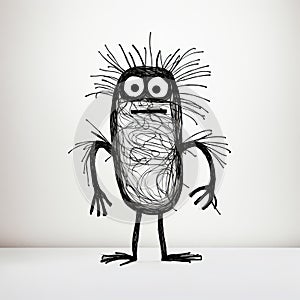 Continuous Line Cartoon Monster Drawing In The Style Of Felix Gonzalez-torres photo
