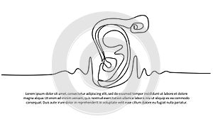 Continuous line design of ear using aids