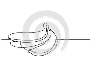 Continuous line drawing of bananas