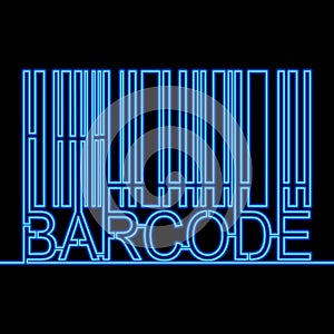 Continuous line drawing barcode neon glow concept