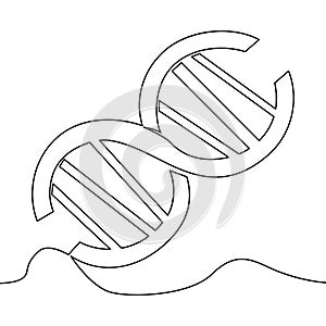 Continuous line drawing biotechnology DNA concept