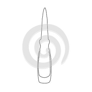 Continuous line drawing of a chisel. Simple flat hand drawn style vector for tool in engineering and construction