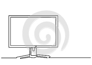 Continuous line drawing of computer monitor