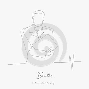 Continuous line drawing. doctor. simple vector illustration. doctor concept hand drawing sketch line