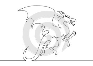 Continuous line drawing dragon