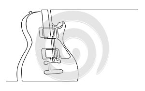 Continuous line drawing of electric guitar with two humbuckers