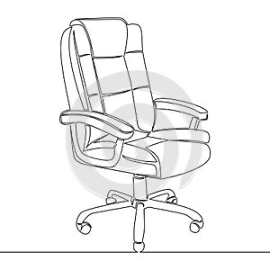 Continuous line drawing executive office chair concept