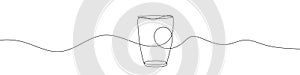 Continuous line drawing of glassful. Cup continuous line icon.