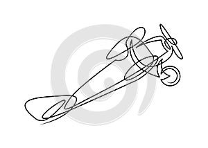 Continuous line drawing of jet plane