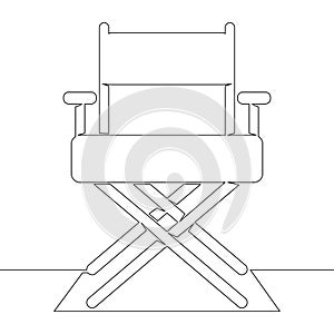 Continuous line drawing Movie director chair silhouette icon vector illustration concept