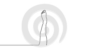 Continuous line drawing of naked women legs. One line drawing abstract feet. minimalist contour