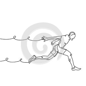 Continuous line drawing of running man minimalism design of person run