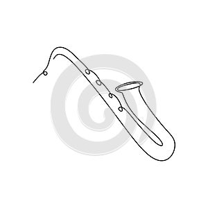 continuous line drawing saxophone music instrument vector one lineart simplicity illustration minimalist design