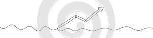 Continuous line drawing of up arrow. Up arrow linear icon. Arrow continuous line icon