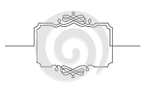 Continuous line drawing of vignette devider frame design
