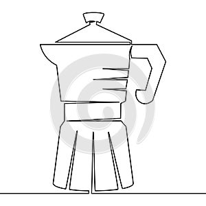 Continuous line geyser coffee maker concept