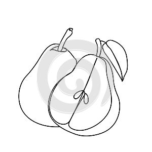 continuous line half a pear
