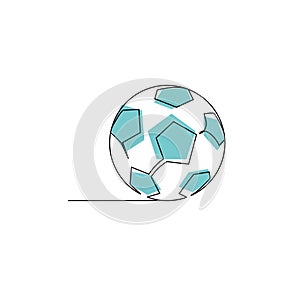 Continuous line Illustration football ball vector design