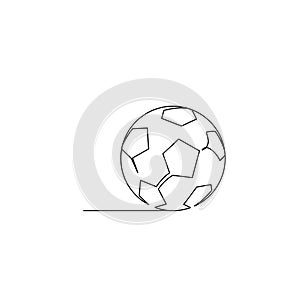 Continuous line Illustration football ball vector design