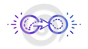 Continuous Loop Cycle Process Icon, Infinite Workflow, vector design Generative AI