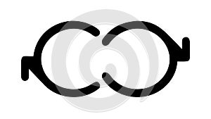 Continuous Loop Infinity Arrows Icon, vector design Generative AI