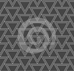 Continuous Minimal Vector Diagonal, Plexus Pattern. Repeat White Graphic Triangle Array Texture. Seamless Elegant Poly, Pattern