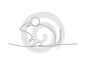 Continuous mouse line drawing stock vector illustration