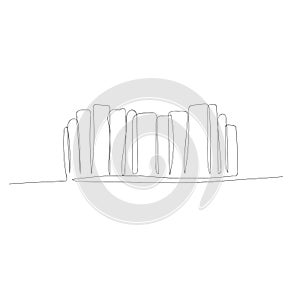 Continuous one line abstract bookshelf. Vector illustration.