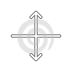 Continuous one line drawing of arrow pointing up and down icon. Element of web for mobile concept and web apps icon. Outline, thin