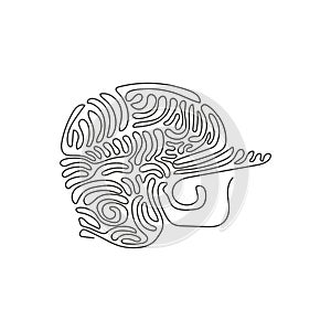 Continuous one line drawing baseball helmet. Helmet for various team sports like baseball, softball and T-Ball. Outdoor sports. photo