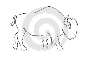 Continuous one line drawing of bull symbol of the Chinese New Year. 2021, the year of the bull. Minimalistic contour